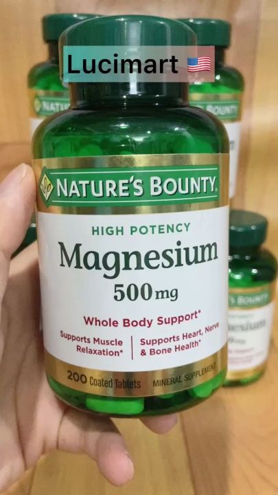 Viên uống Magnesium 500mg Nature’s Bounty [USA hàng Mỹ]
