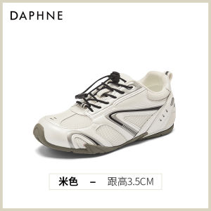 Daphne Black Deqin Shoes Womens 2026 New Spring Fashionable Casual Versatile Retro Sports Flat Shoes Cross Buckle Low Top