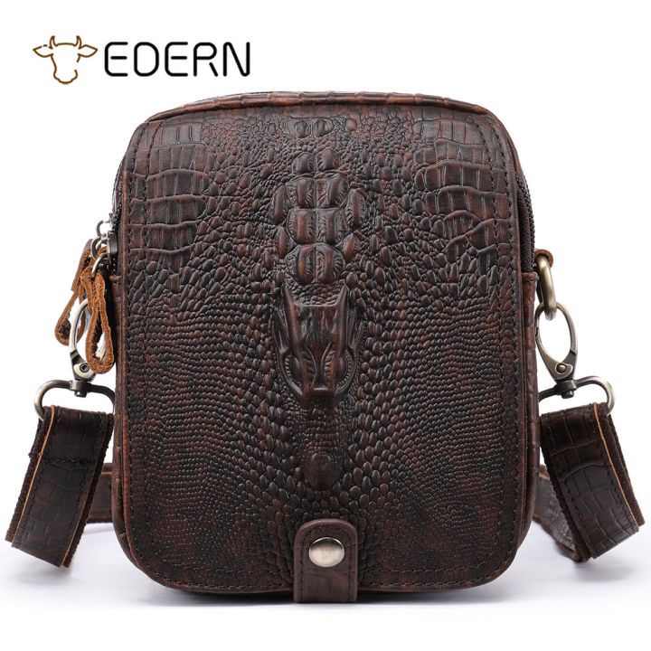 Men’s Croc-Embossed Leather Sling Bag – Modern Everyday Carry