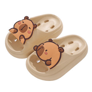 Summer Anti-Slip Childrens Water-Leaking Slippers Breathable Bathing Kids Sandals Parent-Child Cartoon EVA Material Slippers