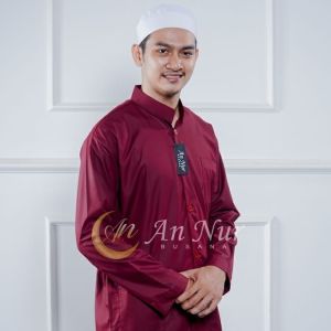 Baju koko ammu amu haibah pria dewasa lengan panjang merk annur terbaru