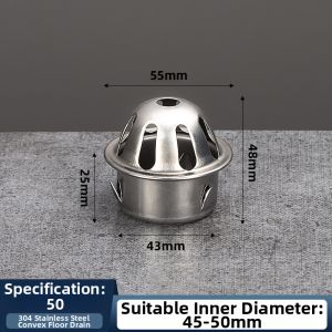 304 Stainless Steel Snap-in Dome Type Floor Drain