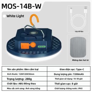 Đèn Cắm Trại LED Có Thể Sạc Lại MOSLIGHTING 7200mAh Có Đèn LED Có Thể Sạc Lại Với Đèn Lều Di Động Zoom Có Đèn Mạnh Cho Gia Đình Và Đèn Chiếu Sáng Khẩn Cấp