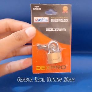 Gembok Kecil Kuning 20mm dexpro  utk Pintu Murah warna gold 20 mm DEXPRO