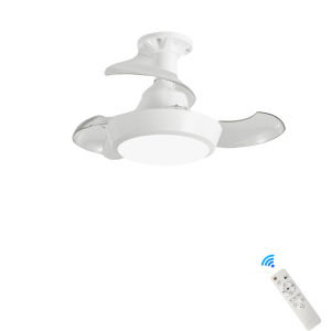 LED 33W Socket Ceiling Fan with Light 42CM Screw Ceiling Fans with Lights with Remote Small Electric Fan Lamp for Small Spaces