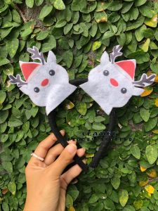 Bando Natal Santa Clause / Christmas Headband Aksesoris Hiasan Kepala / Foil Bando Pesta Natal Dewasa Dan Anak Printing Tuing Tuing Bandana Christmas Bear Santa
