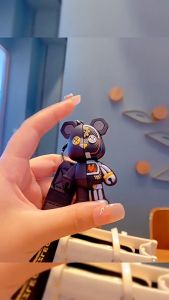 Gantungan Kunci Mobil Mekanik Beruang Gantungan Kunci Kartun 3D Boneka Tas Ornamen Key Chains