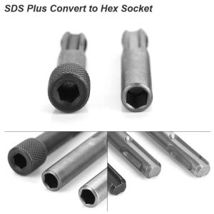 SDS Plus Convert to 1/4 Hex Shank Magnetic Socket Nut Impact Driver Electric Hammer Adapter Power Drill Screwdriver Converter