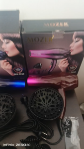 5000W Pengering rambut MOZER MZ-5952 hair dryer 2-Speed Settings blue negative ion Hair Blower Uk Plug Travel hair dryer machine Cool Shot Function Foldable Design for home & Professional Use