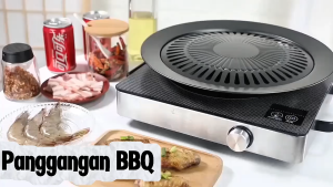 Pemanggang BBQ Ultra Grill Pan Plate Smokeless 32cm Portable / Alat Panggang Daging Bulat Kompor Ala Korea Anti Lengket Serbaguna - FR Gallery