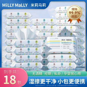 Portable MillyMally Wet Toilet Paper 6 Pulls 18 Packs Womens Special Use Mens Butt Wipes Travel Size Non-Scented