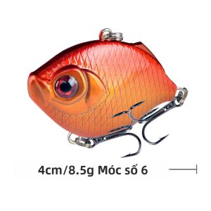 1PC 4cm/8.5g Nhựa Vib Dụ Dài Đài Phát Thanh Phát Sóng Lắc Lư Thìa Cổ Điển Cá Chép Câu Cá Di Động Đại Dương Sông Hồ Mồi
