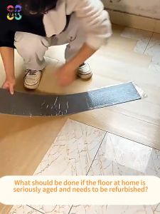 Self-adhesive waterproof PVC floor stickers wood grain 3D floor mats vinyl self-adhesive tiles (91×15 cm).