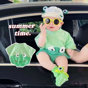 BestBorn 0-2 year old Baby Romper Frog Cotton Soft Comfortable Breathable Loose Infants Jumpsuit Socks Hat Clothing Set
