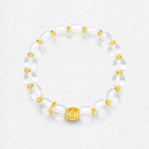 CTS S925 Silver Silence of Mind Natural Clear Crystal Beaded Bracelet CHOW TAI SENG 周大生 S0W900306CH