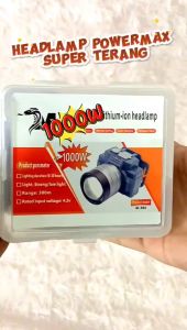 Senter Kepala Zoom LED Laser Rechargeable 3 Mode 1000W Tahan 20 Jam/ Lampu Kepala LED Laser Super Terang Premium Maxpower/ Headlamp Outdoor Zoom 1000 Lumen 3 Mode Cahaya
