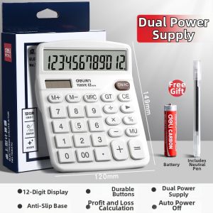 deli | Large Screen Solar Dual Power Calculator With Speech