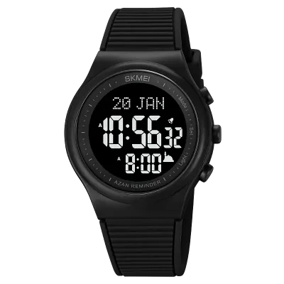 Skmei นาฬิกา1981สำหรับสวดมนต์พร้อมเข็มทิศ qibla ปลุก Hijri อิสลามข้อมือ reloj hombre lampu belakang มุสลิม Azan นาฬิกาผู้ชาย