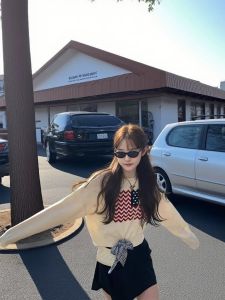 Áo Len Dệt Kim Cổ Tròn Tay Dài Mềm Mại Thêu Hoa Phong Cách Retro Dáng Rộng Thường Ngày Mặc Mùa Thu Áo Len Nữ