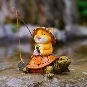 Creative Cute Turtle Decorative Ornament Pastoral Style Resin Handmade Blessing for Daily Gifts and Courtyard Decoration