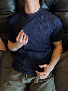ZHUOCAN | Honeycomb Breathable Quick Dry Ice Silk Cool Sensation T-Shirt