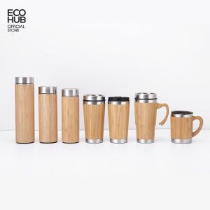 Bình Cốc giữ nhiệt ECOHUB nóng lạnh inox 304 và vỏ tre cao cấp đa dạng về kích thước nhỏ gọn mang theo người