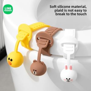 100% Chính Hãng Line Friends Nắp Bồn Cầu Nâng Vòng Đeo Tay Nắp Bồn Cầu Di Động Tránh Chạm Vào Tay Cầm Nắp Phụ Kiện Phòng Tắm LFB185