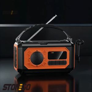 12000mAh AM/FM/NOAA Weather Radio with 2 Solar Panels Solar Hand Crank Portable Emergency Radio Reading Lamp for Outdoor Camping