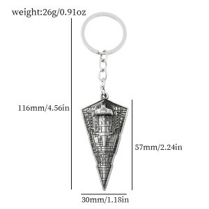 Bandai | Vintage Star War Mens Spaceship Keychain Anime Destroyer Battleship Car Trinket Bag Accessories for Party Boyfriend Gifts