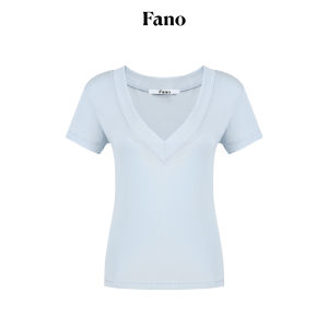 Fano | Áo Thun Cổ V Tay Ngắn Form Ôm Đơn Giản
