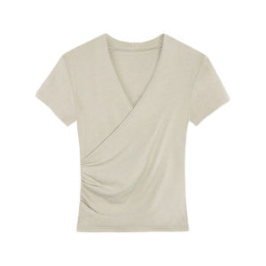 PIAOYA | Elegant Slim Fit Knit Top Summer New V-neck