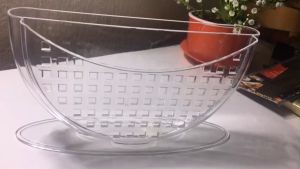 Tô / khay nhúng bánh tráng lớn 25 x 8  x 14 5 cm 2 ngăn nhựa trong Acrilic an toàn cho sức khỏe