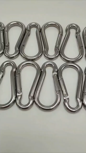 Stainless Steel High Hardness Spring Snap Hook Mountain Climbing Safety Buckles Set Of  5
