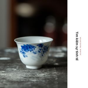 MIBAIYANWU | Tách Trà Sứ Vẽ Tay Hình Cá