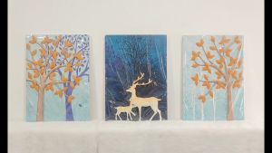 ️【3in1 】Lukisan Relief Hiasan/3PCS Modern luxury decorative 3D handicraft lucky painting/4001/4003/4004