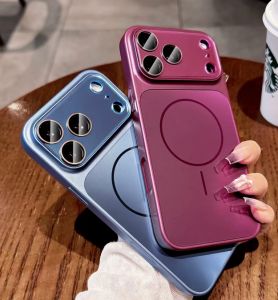 Original Glass Large Window Laser Matte Case for iPhone 18 17 16 15 14 13 12 Pro Max 18pro 5G 2026 Phone Shell Magnetic Wireless Charge Armor Funda