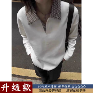 Áo Thun Polo Cleanfit Cổ Bẻ Dài Tay Kẻ Caro Phong Cách Mỹ Cho Nam Mùa Thu Áo Hoodie Hai Mảnh Giả Thường Ngày Thoải Mái