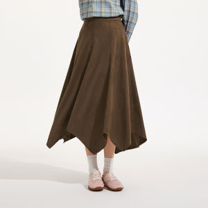 Hotwind | Women Stylish Irregular Hem Elastic Waist Slimming A-Line Skirt