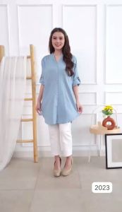 Vioren Long Tunik Atasan Wanita Dewasa Premium Bahan Cotton Yokka One Size (23)