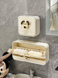 Wall-Mounted Luxury Soap Dish Home Bathroom Storage Rack Drainage High-End Soap Box Creative Style Pure Color for Everyone