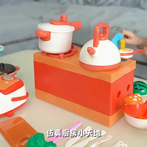 Kids Kitchen Playset 70PCS Pretend Play Toys Cooking Simulation Toy House Play Food Cutting Educational Role Play