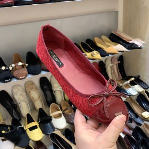 Flat Ballet Flats With Bow Decoration