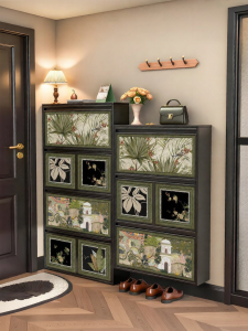 JIJIANJI | Vintage Style Narrow Shoe Cabinet 15cm