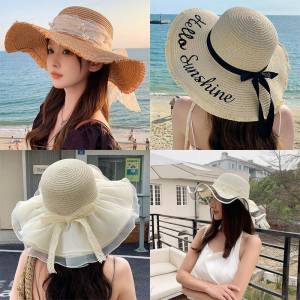 Wavy Lace Summer Sun Protection Hat Large Brim