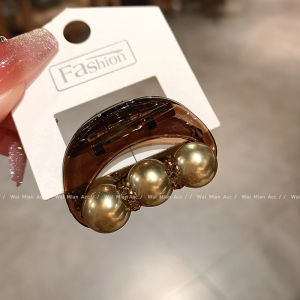 Champagne Pearl Small Hair Clip Stylish Hair Accessories Womens Popular Luxury Bangs Clip Half up Hair Clip New Model