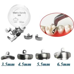 50pcs/box Contoured Dentistry Metal Matrix Professional Sectional Matrix System Refill Matrices Bands Teeth Replacement Tools