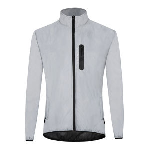 WOSAWE Mens Fully Reflective Jacket Outdoor Lightweight Windbreaker MTB Bike Hooded Rain Jacket Running Fishing Cycling Coat