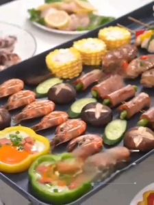 Multifunctional Electric Indoor Teppanyaki Grills Versatile Griddle Pan Barbecue Grill Non-stick 1500W BBQ Griddle Hot Plate for Barbecue Temperature control durable aluminum