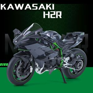 1:9 KAWASAKI NIJIA H2R Model Toy Motorbikes Alloy Diecast SUZUKI HAYABUSA Motorcycles Sound Light Shock Absorption for Kids Gift