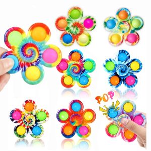 Colorful Bubble Gyro Fidget Spinner Finger Bouncing Toy Pressing Bubble Spinner ADHD Childrens Anxiety Relieves Stress
